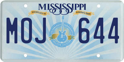 MS license plate MOJ644