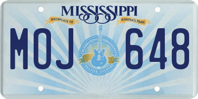 MS license plate MOJ648