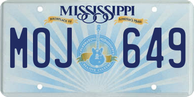 MS license plate MOJ649
