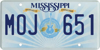 MS license plate MOJ651