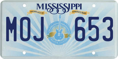 MS license plate MOJ653