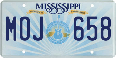 MS license plate MOJ658