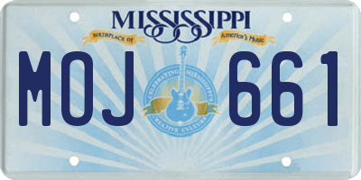 MS license plate MOJ661