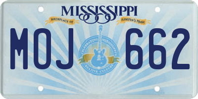 MS license plate MOJ662