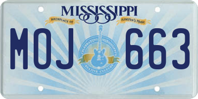 MS license plate MOJ663