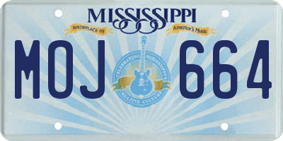 MS license plate MOJ664