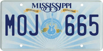 MS license plate MOJ665