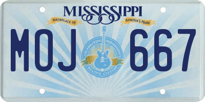 MS license plate MOJ667