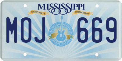 MS license plate MOJ669