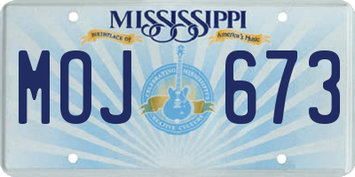 MS license plate MOJ673