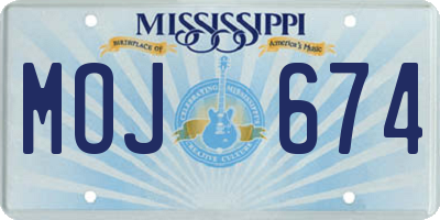 MS license plate MOJ674