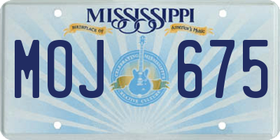 MS license plate MOJ675