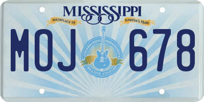 MS license plate MOJ678