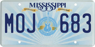 MS license plate MOJ683