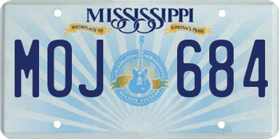 MS license plate MOJ684