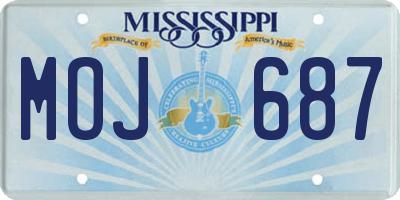 MS license plate MOJ687