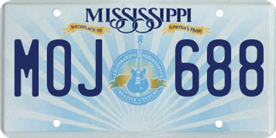 MS license plate MOJ688