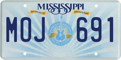 MS license plate MOJ691