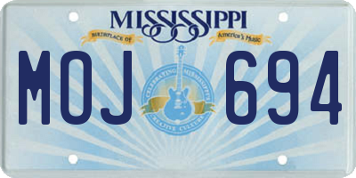 MS license plate MOJ694