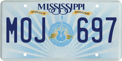 MS license plate MOJ697