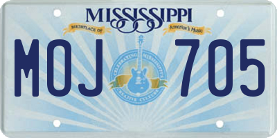 MS license plate MOJ705