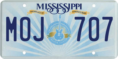 MS license plate MOJ707