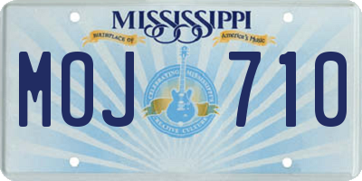 MS license plate MOJ710