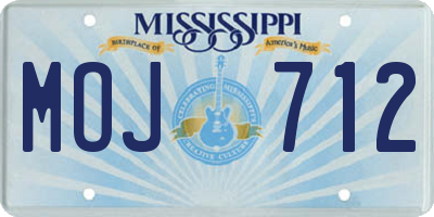 MS license plate MOJ712