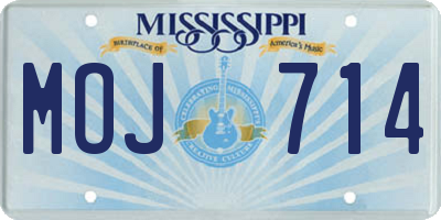 MS license plate MOJ714