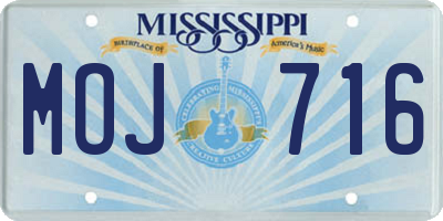 MS license plate MOJ716