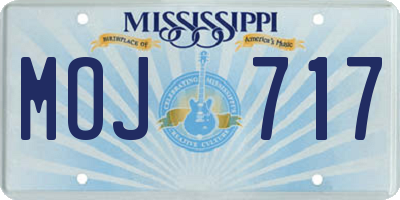MS license plate MOJ717