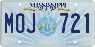 MS license plate MOJ721