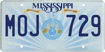 MS license plate MOJ729