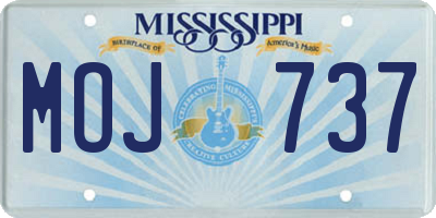 MS license plate MOJ737
