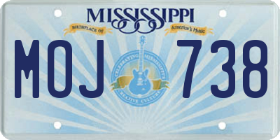 MS license plate MOJ738