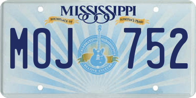 MS license plate MOJ752