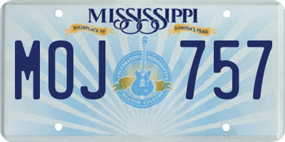MS license plate MOJ757