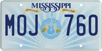 MS license plate MOJ760