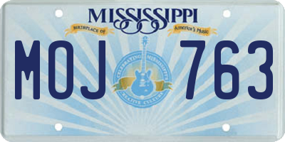 MS license plate MOJ763
