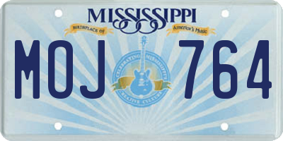 MS license plate MOJ764