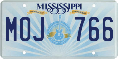 MS license plate MOJ766
