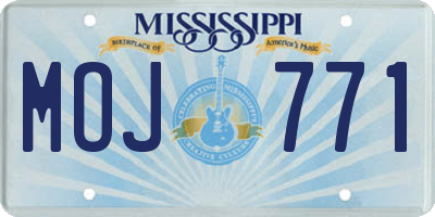 MS license plate MOJ771
