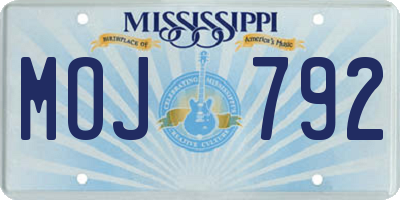 MS license plate MOJ792