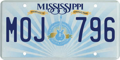 MS license plate MOJ796