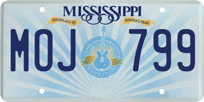 MS license plate MOJ799