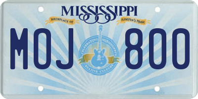 MS license plate MOJ800