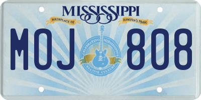 MS license plate MOJ808