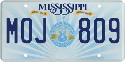 MS license plate MOJ809
