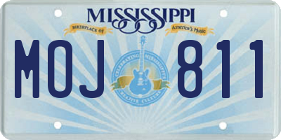 MS license plate MOJ811