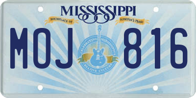 MS license plate MOJ816